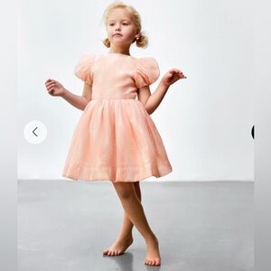 Omamimini Peach Puff Sleeve Dress